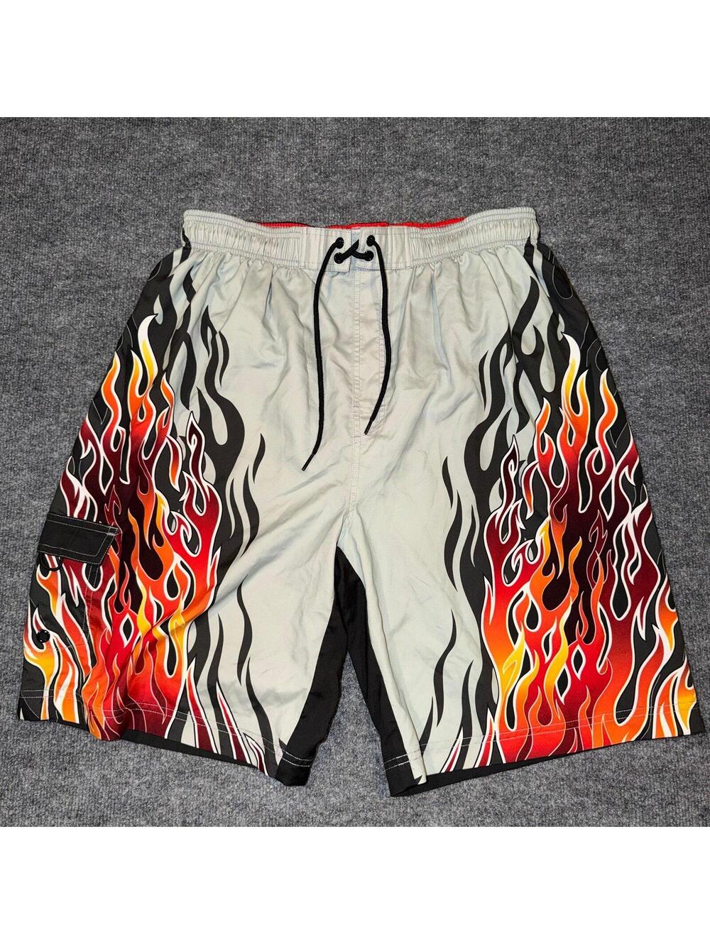 Urban Pipeline Flame Surf Board Shorts Mens MD VTG Y2K 90s Rare